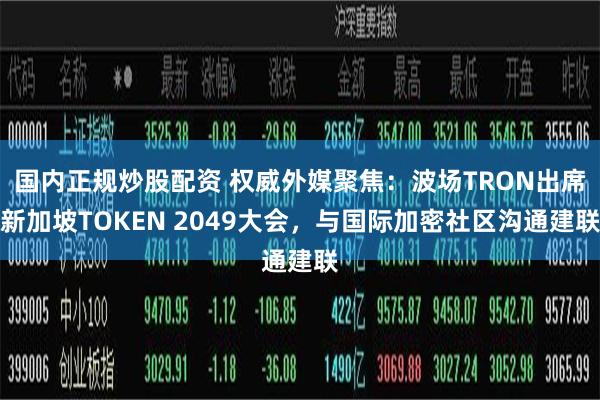 国内正规炒股配资 权威外媒聚焦：波场TRON出席新加坡TOKEN 2049大会，与国际加密社区沟通建联