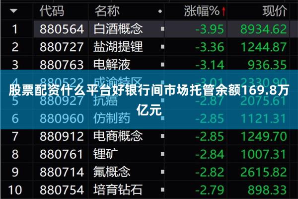 股票配资什么平台好银行间市场托管余额169.8万亿元